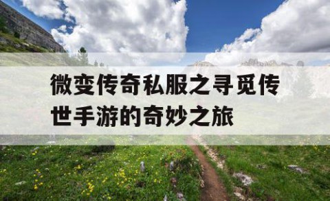 微变传奇私服之寻觅传世手游的奇妙之旅