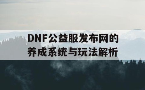 DNF公益服发布网的养成系统与玩法解析