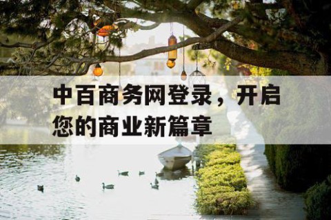 中百商务网登录，开启您的商业新篇章