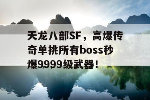 天龙八部SF，高爆传奇单挑所有boss秒爆9999级武器！