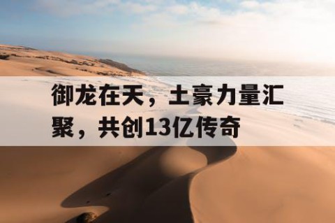 御龙在天，土豪力量汇聚，共创13亿传奇