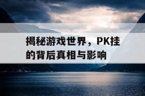 揭秘游戏世界，PK挂的背后真相与影响