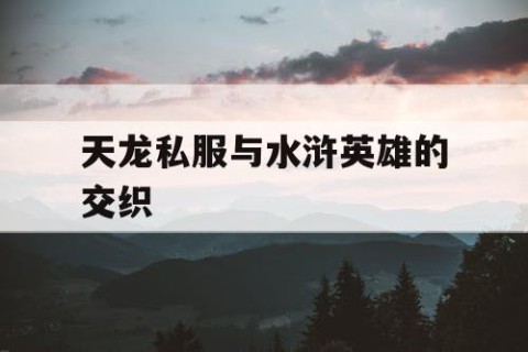 天龙私服与水浒英雄的交织