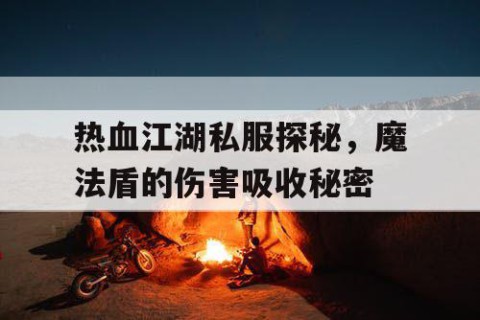 热血江湖私服探秘，魔法盾的伤害吸收秘密