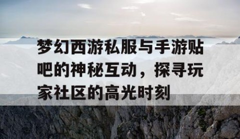 梦幻西游私服与手游贴吧的神秘互动，探寻玩家社区的高光时刻