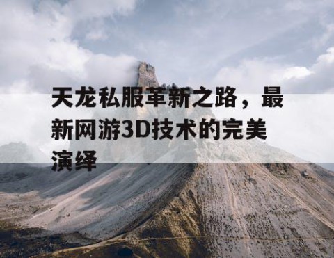 天龙私服革新之路，最新网游3D技术的完美演绎