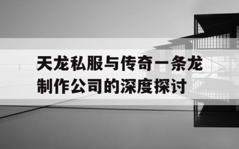 天龙私服与传奇一条龙制作公司的深度探讨