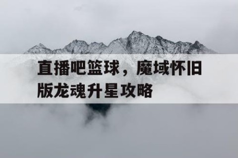 直播吧篮球,魔域怀旧版龙魂升星攻略