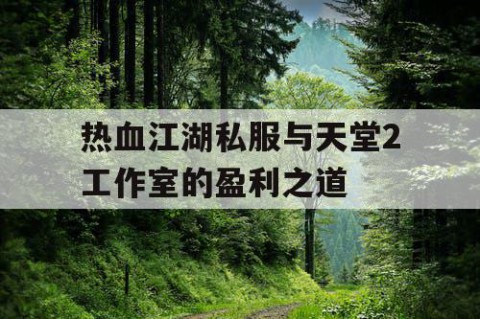 热血江湖私服与天堂2工作室的盈利之道