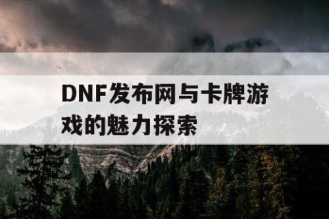 DNF发布网与卡牌游戏的魅力探索