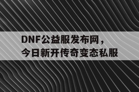 DNF公益服发布网，今日新开传奇变态私服