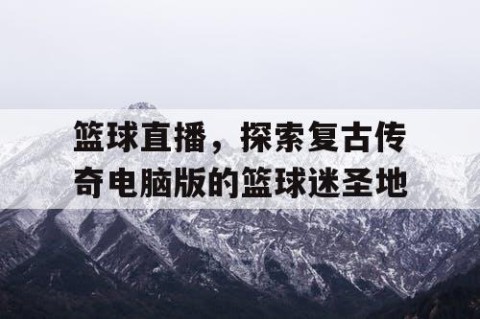 篮球直播,探索复古传奇电脑版的篮球迷圣地