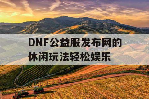 DNF公益服发布网的休闲玩法轻松娱乐