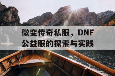 微变传奇私服，DNF公益服的探索与实践