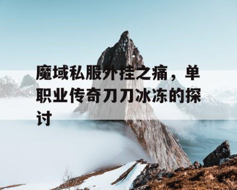 魔域私服外挂之痛，单职业传奇刀刀冰冻的探讨