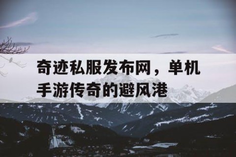 奇迹私服发布网，单机手游传奇的避风港