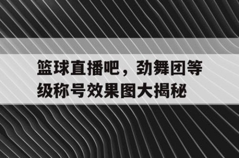 篮球直播吧，劲舞团等级称号效果图大揭秘