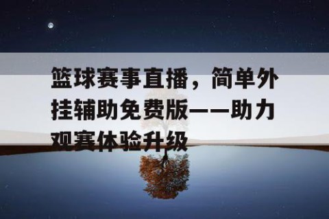 篮球赛事直播,简单外挂辅助免费版——助力观赛体验升级