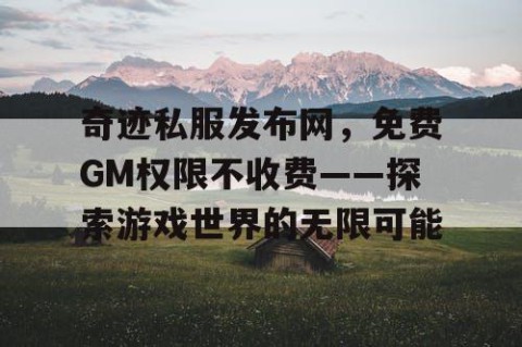 奇迹私服发布网，免费GM权限不收费——探索游戏世界的无限可能
