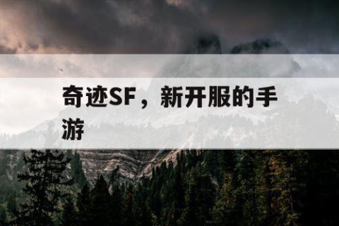 奇迹SF，新开服的手游