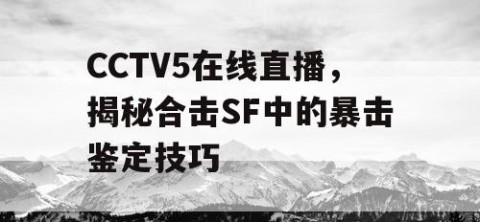 CCTV5在线直播，揭秘合击SF中的暴击鉴定技巧