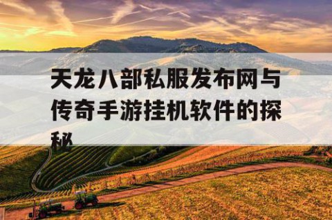 天龙八部私服发布网与传奇手游挂机软件的探秘