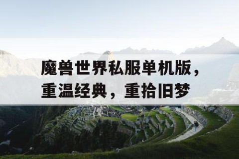 魔兽世界私服单机版，重温经典，重拾旧梦