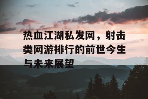 热血江湖私发网，射击类网游排行的前世今生与未来展望