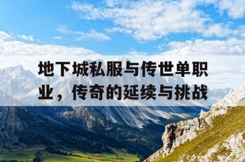 地下城私服与传世单职业，传奇的延续与挑战