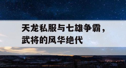 天龙私服与七雄争霸，武将的风华绝代
