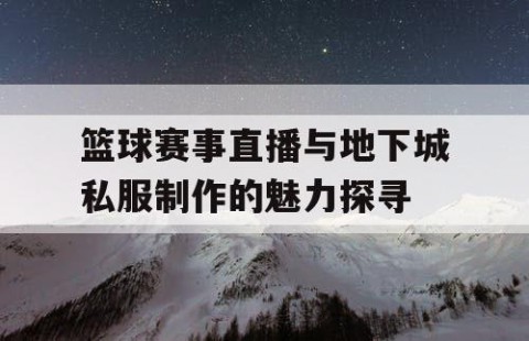 篮球赛事直播与地下城私服制作的魅力探寻