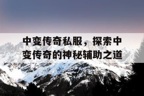 中变传奇私服，探索中变传奇的神秘辅助之道