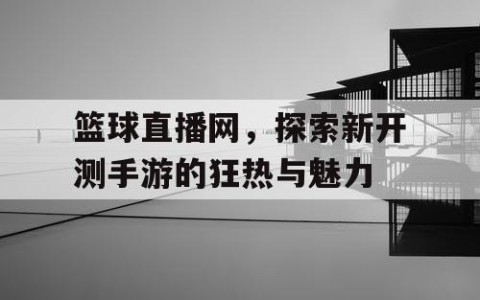 篮球直播网，探索新开测手游的狂热与魅力