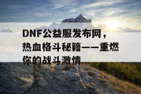 DNF公益服发布网，热血格斗秘籍——重燃你的战斗激情