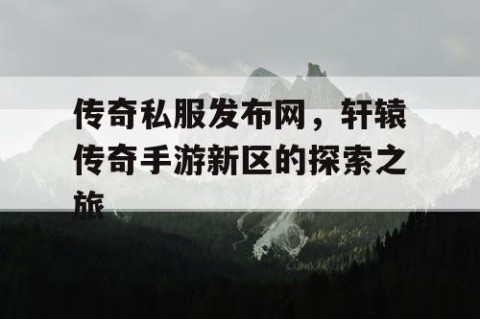 传奇私服发布网，轩辕传奇手游新区的探索之旅
