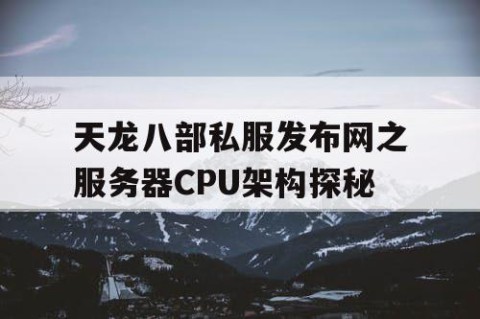 天龙八部私服发布网之服务器CPU架构探秘