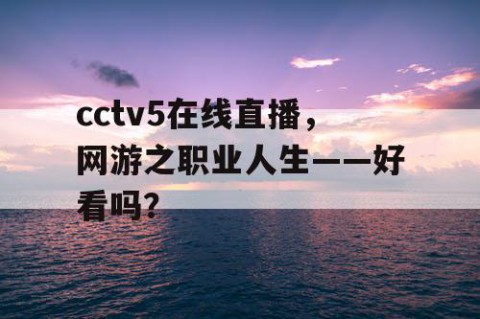 cctv5在线直播，网游之职业人生——好看吗？