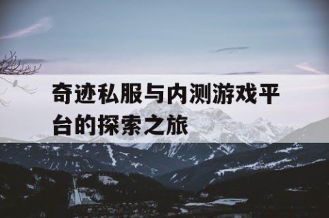 奇迹私服与内测游戏平台的探索之旅