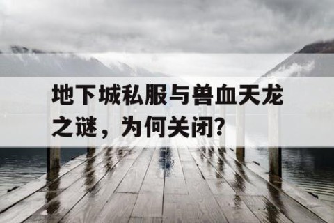 地下城私服与兽血天龙之谜，为何关闭？