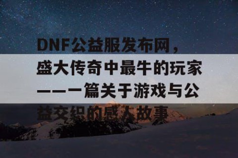 DNF公益服发布网，盛大传奇中最牛的玩家——一篇关于游戏与公益交织的感人故事