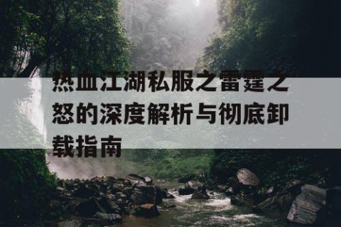 热血江湖私服之雷霆之怒的深度解析与彻底卸载指南
