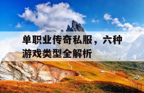 单职业传奇私服，六种游戏类型全解析
