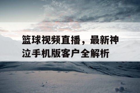 篮球视频直播，最新神泣手机版客户全解析