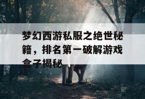 梦幻西游私服之绝世秘籍，排名第一破解游戏盒子揭秘