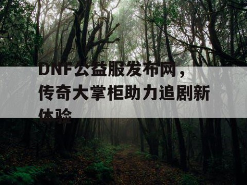 DNF公益服发布网，传奇大掌柜助力追剧新体验