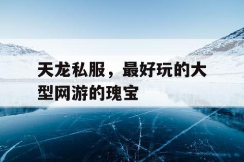 天龙私服，最好玩的大型网游的瑰宝