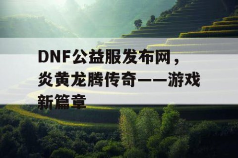 DNF公益服发布网，炎黄龙腾传奇——游戏新篇章