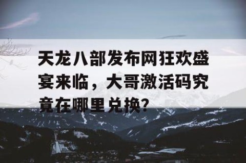天龙八部发布网狂欢盛宴来临，大哥激活码究竟在哪里兑换？