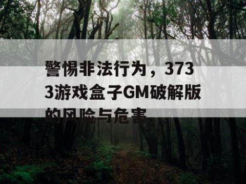 警惕非法行为，3733游戏盒子GM破解版的风险与危害