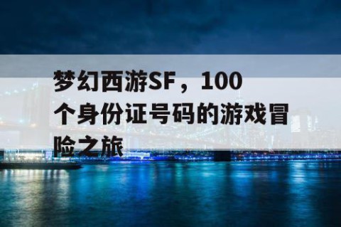 梦幻西游SF，100个身份证号码的游戏冒险之旅